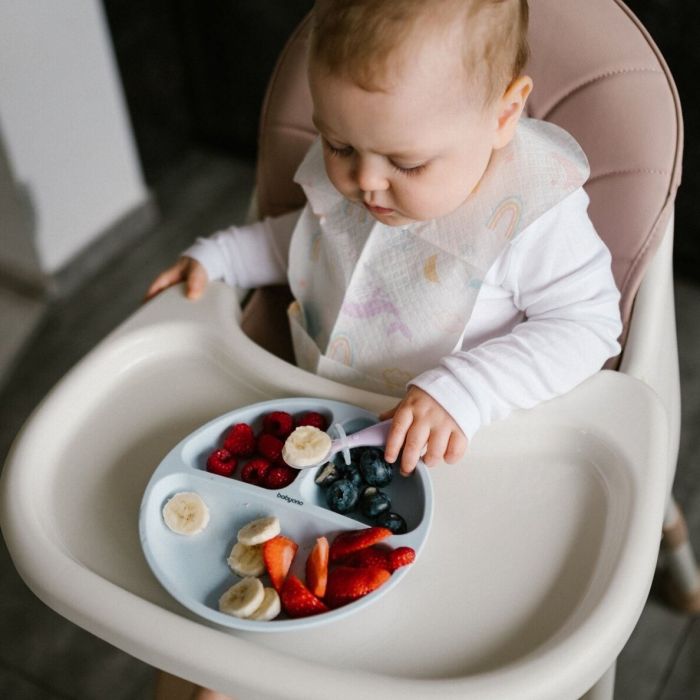 Silikoninė lėkštė limpančiu dugnu, melsva 1482/01