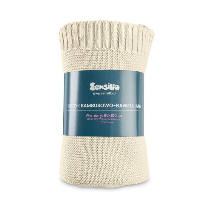 Megztas pledukas kūdikiui "Bamboo" 100x80 banana