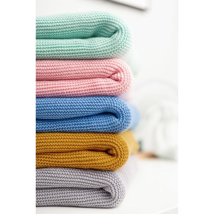 Megztas pledukas kūdikiui "Bamboo" 100x80 rožinis