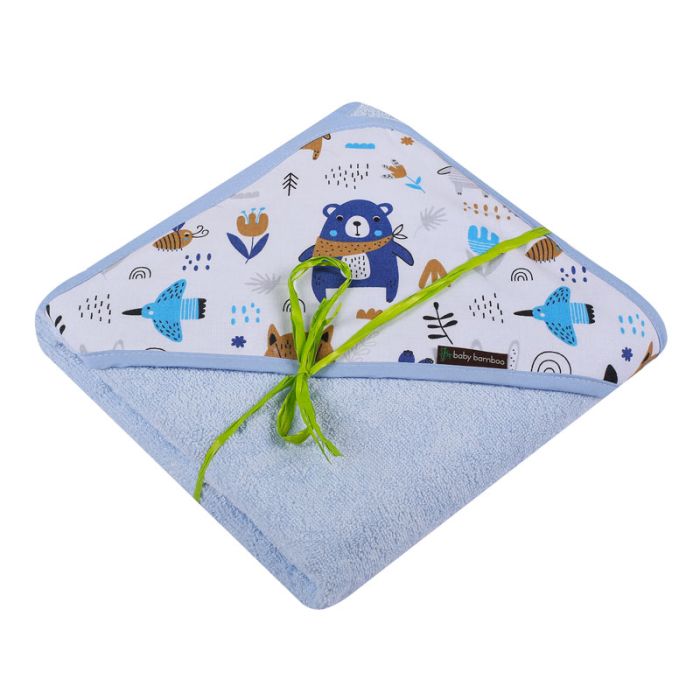 Bambukinis rankšluostis kūdikiui "Baby bamboo" su gobtuvu 100x100 cm 