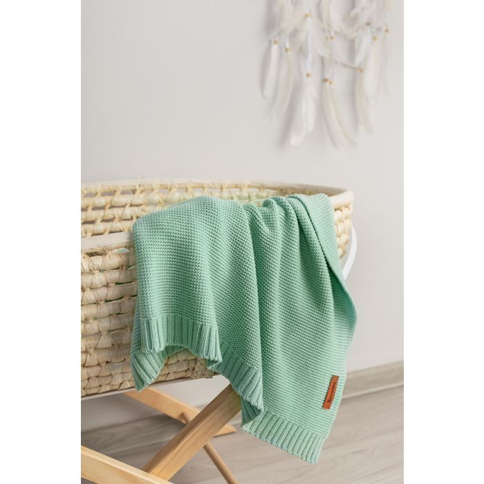 Megztas pledukas kūdikiui "Bamboo" 100x80  salvia