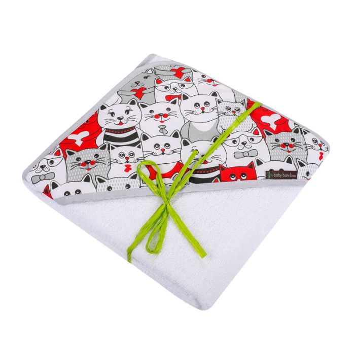 Bambukinis rankšluostis kūdikiui "Baby bamboo" su gobtuvu 100x100 cm 