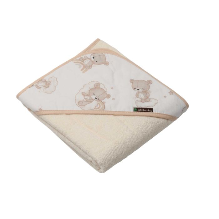 Bambukinis rankšluostis kūdikiui "Baby bamboo" su gobtuvu 100x100 cm Teddy