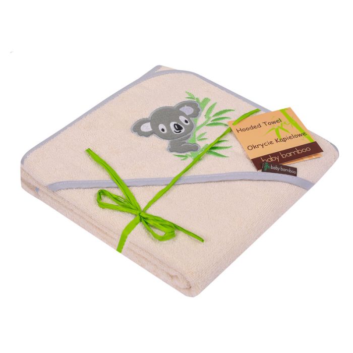 Bambukinis rankšluostis kūdikiui "Koala" 100x100 cm, šv. gelsvas