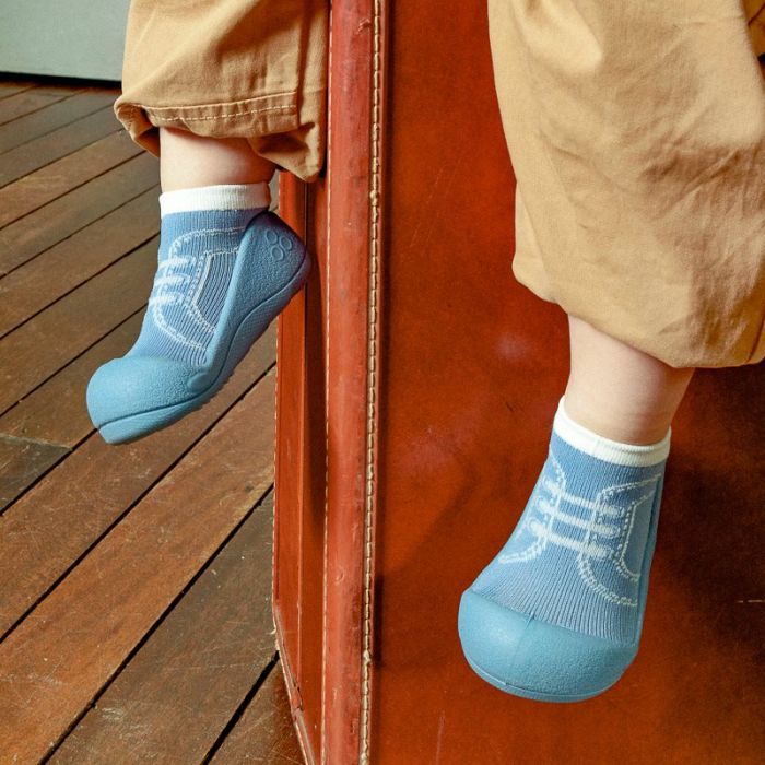 Pirmieji batukai kūdikiams Attipas "Bamboo running" blue