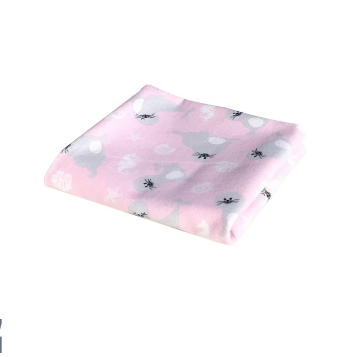 Flanelinis vystyklas su piešinukais 70x80cm rožinis 1vnt 