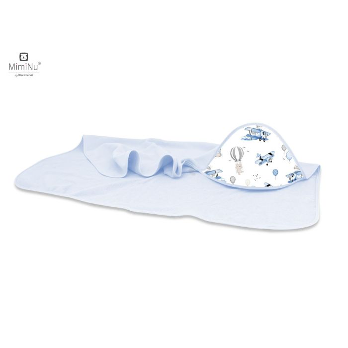 Rankšluostis kūdikiui "UP" blue su gobtuvu 100X100 cm