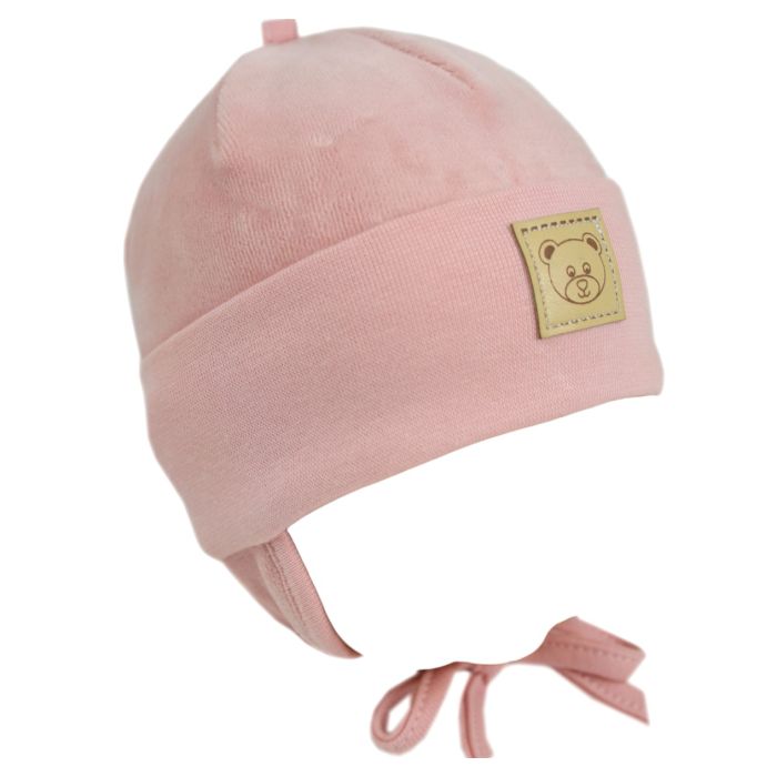 Kepurytė kūdikiui "Velour" - Powder pink
