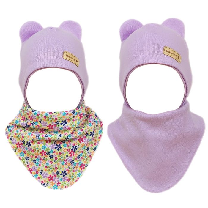 Kepurytė ir kaklaskarė kūdikiui "Flowers" 