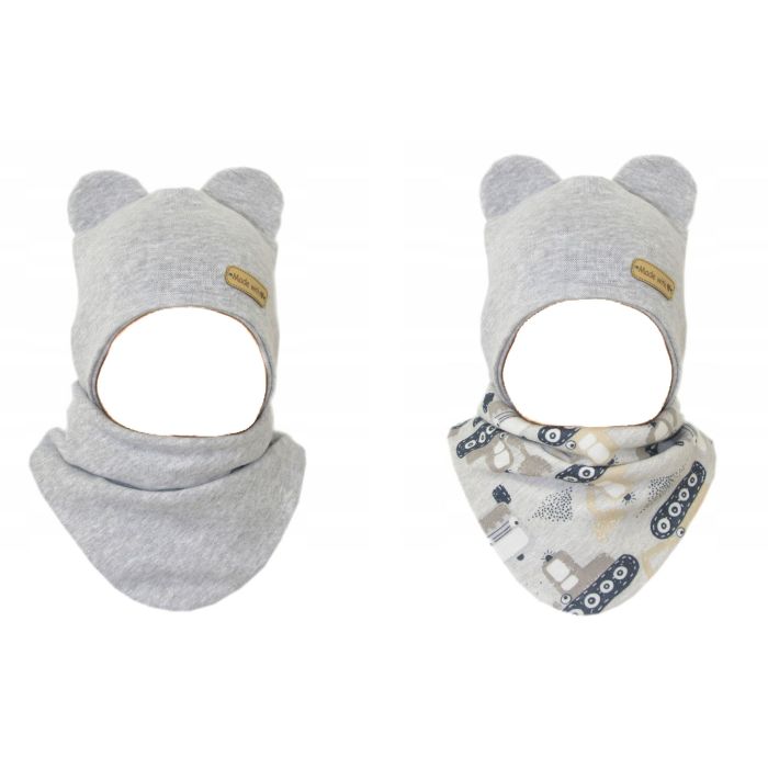 Kepurytė ir kaklaskarė kūdikiui "Love" - Grey