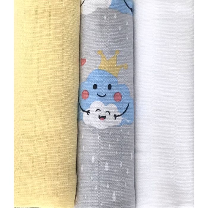 Vystyklai kūdikiui - 3 dalių komplektas "Cloudly"