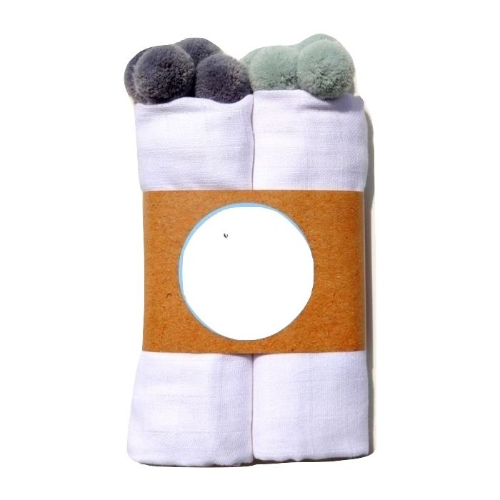 Vystyklai kūdikiui - 2 dalių komplektas "LUX pompom"