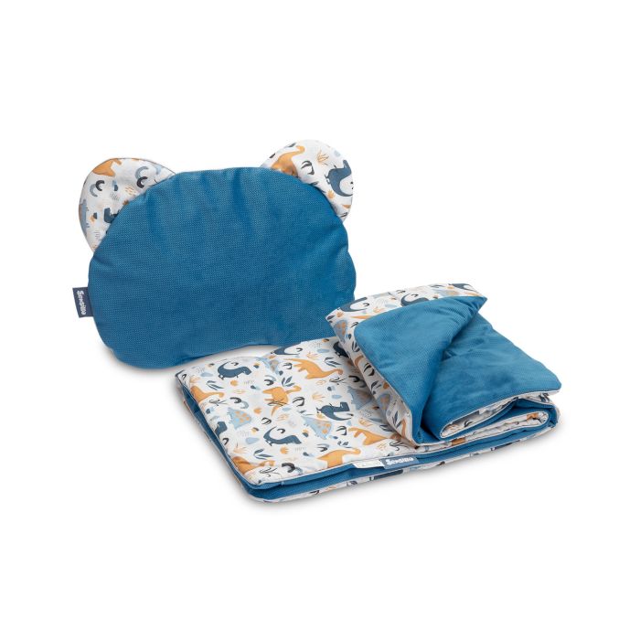 Komplektas kūdikiui "Dino" pledas 56x76 cm ir pagalvė 36x28 cm 