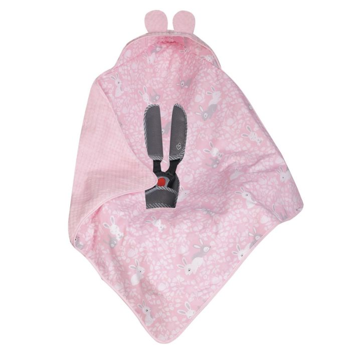 Pledas - vokelis automobilinei kėdutei "Rabbits" 80x80 cm rožinis