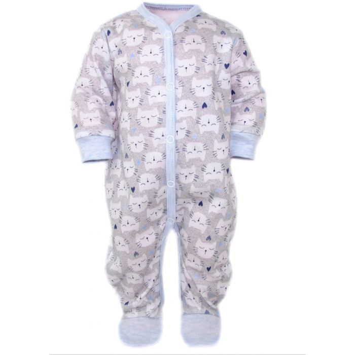 Šliaužtinukai kūdikiui "Cats" melsvos spalvos