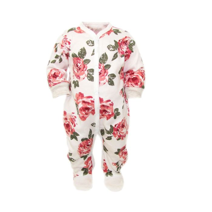 Šliaužtinukai kūdikiui "Roses" white