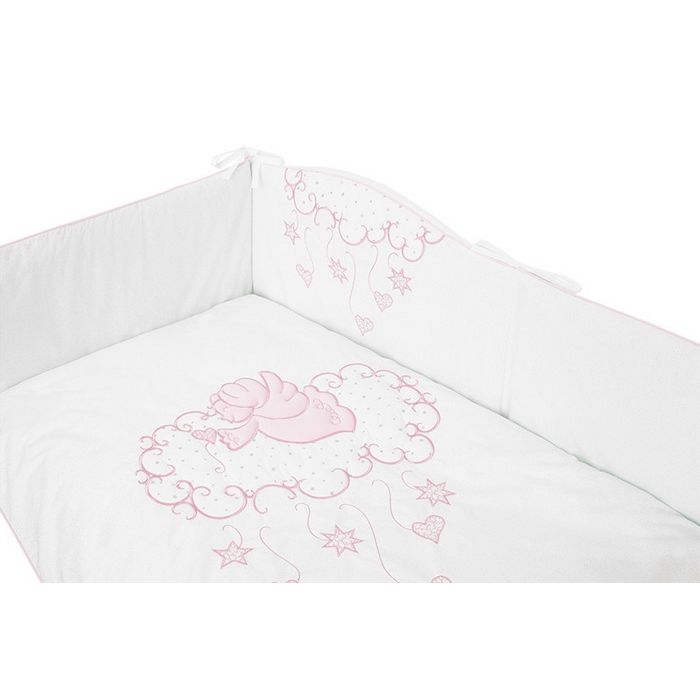 Patalynė kūdikiams su apsaugėlėmis "Angels" rožinė  