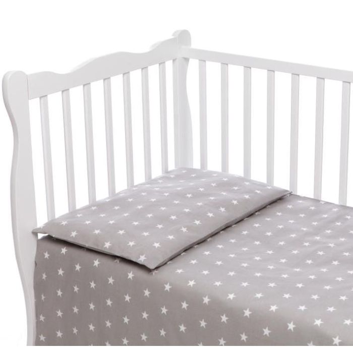 Patalynė kūdikiams 135x100 "Žvaigždutės" pilkos spalvos