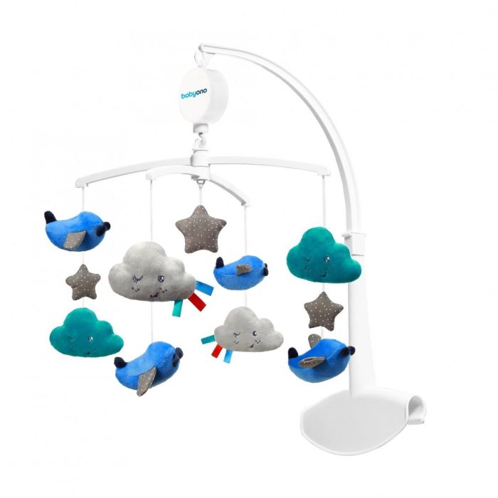 Muzikinė karuselė kūdikiui "Airplane" su minkštais žaislais