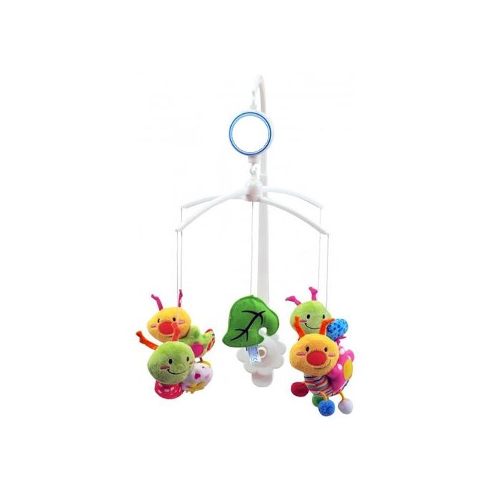 Muzikinė karuselė kūdikio lovytei "Caterpillar" su minkštais žaislais