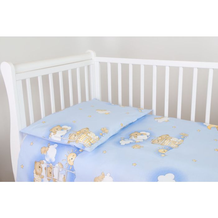 Patalynė kūdikio lovytei 135x100 "Debesėliai" mėlyna
