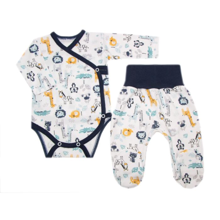Drabužėliai kūdikiui "Animals navy" 2 dalių 