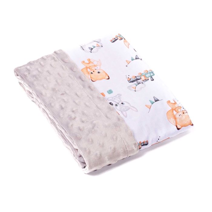 Pledas kūdikiui "Let's play" 100x75cm pilkas spalvos