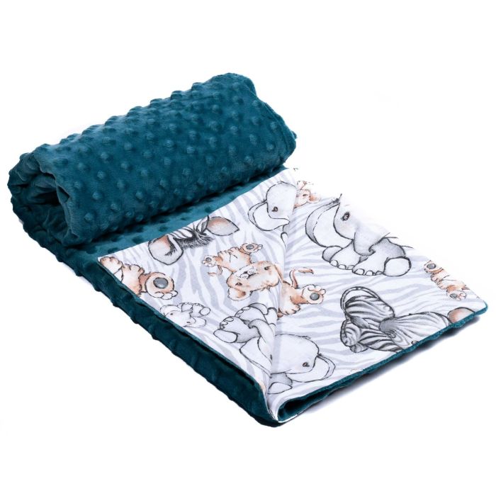 Pledas kūdikiui "Lion" 100x75cm  smaragdo spalvos