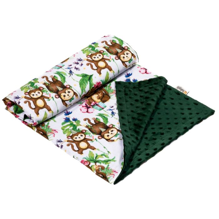Pledas kūdikiui "Monkey's fiesta" 100x75cm  žalias