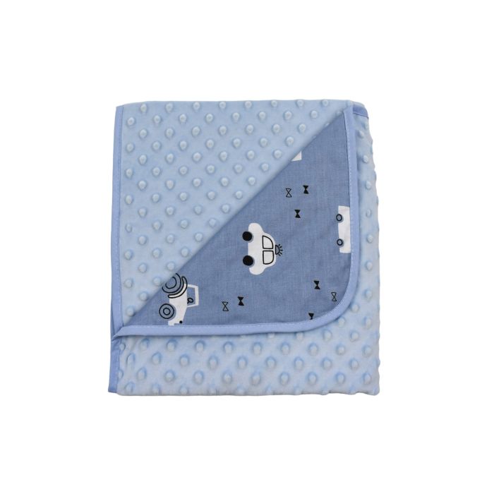 Pledas kūdikiui "Traffic" 80x90 cm melsvas