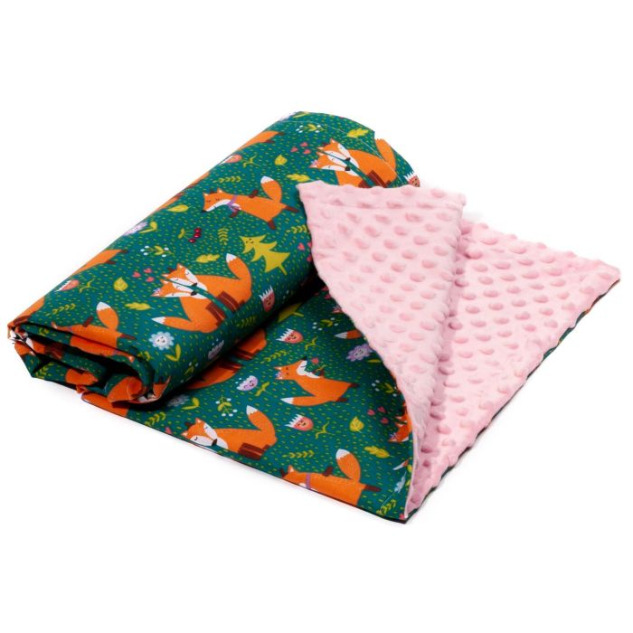 Pledas kūdikiui "Red couple" 100x75cm  rožinės spalvos