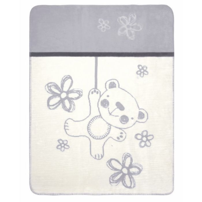 Pledas kūdikiui "Teddy" 100x75cm pilkas