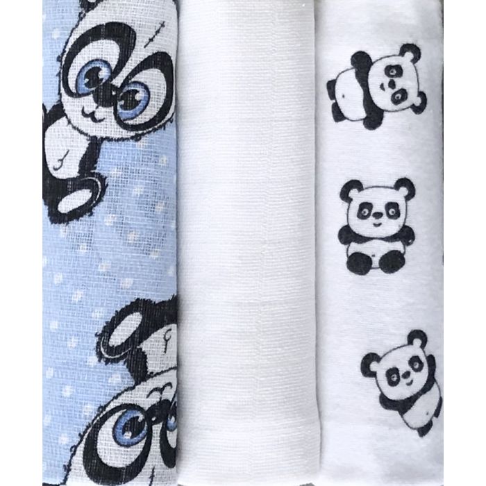 Vystyklai kūdikiui - 3 dalių komplektas "Panda BOY" 