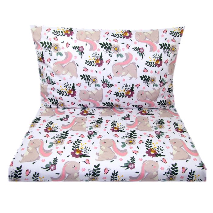 Patalynė kūdikio lopšiukui 80x70cm "Bunny&Flowers" 