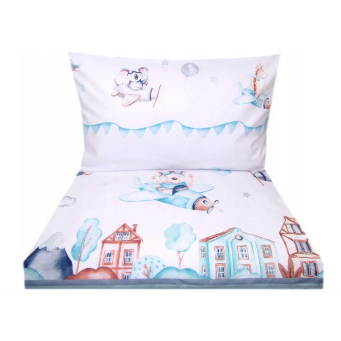 Patalynė kūdikiams 135x100 "Aircraft" mėtinės spalvos