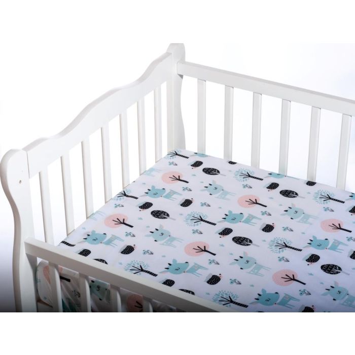 Paklodė su guma 120x60 "Rudolf" - medvilninė, balta 