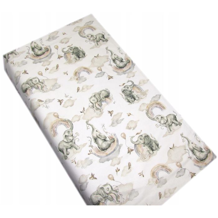 Paklodė su guma 70X140 "Elephants" - medvilninė 