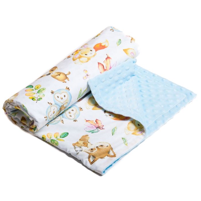 Pledas kūdikiui "Companions" 100x75cm  melsvas