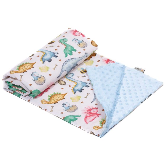 Pledas kūdikiui "Dino" 100x75cm  melsvos spalvos