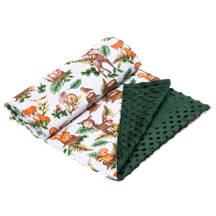Pledas kūdikiui "FOREST FAMILY" 100x75cm  žalias