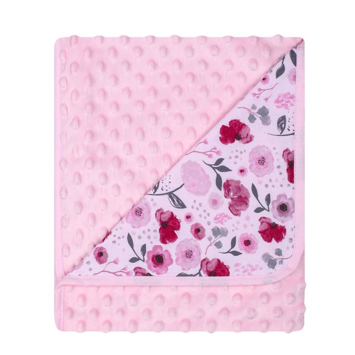 Pledas kūdikiui "Flowers" 80x90 cm rožinis