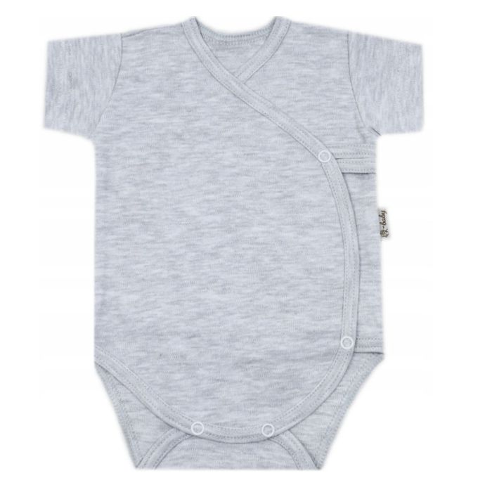 Smėlinukas kūdikiui su trumpomis rankovėmis "Melange grey" 
