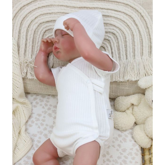 Kūdikio smėlinukas trumpomis rankovėmis "KOS" milky white