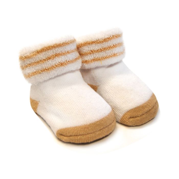 Frotinės kojinytės kūdikiui 0-6mėn švies.rudos sp.