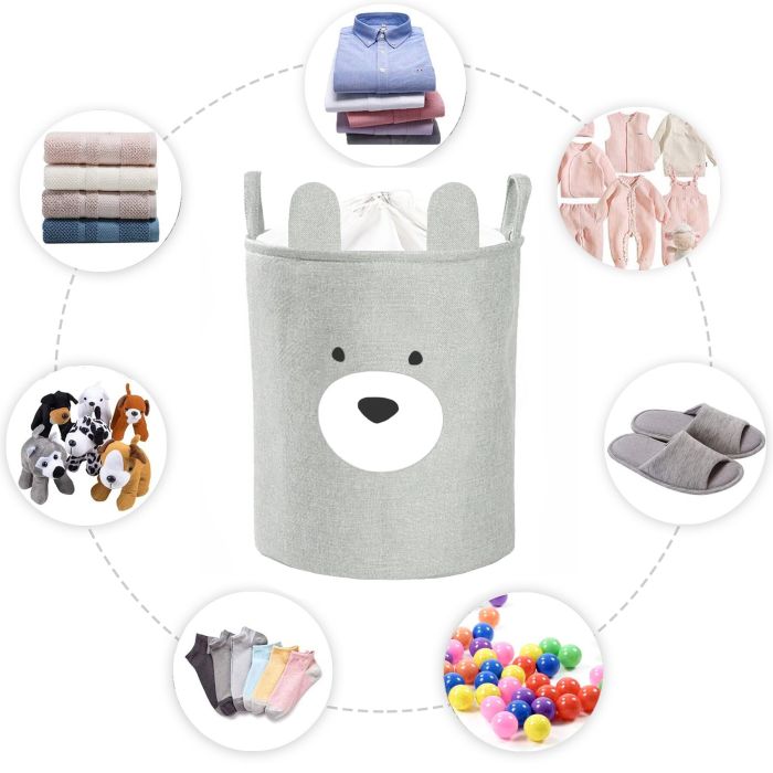 SIPO krepšys žaislams premium meška pilkas 40x40x50cm XB03