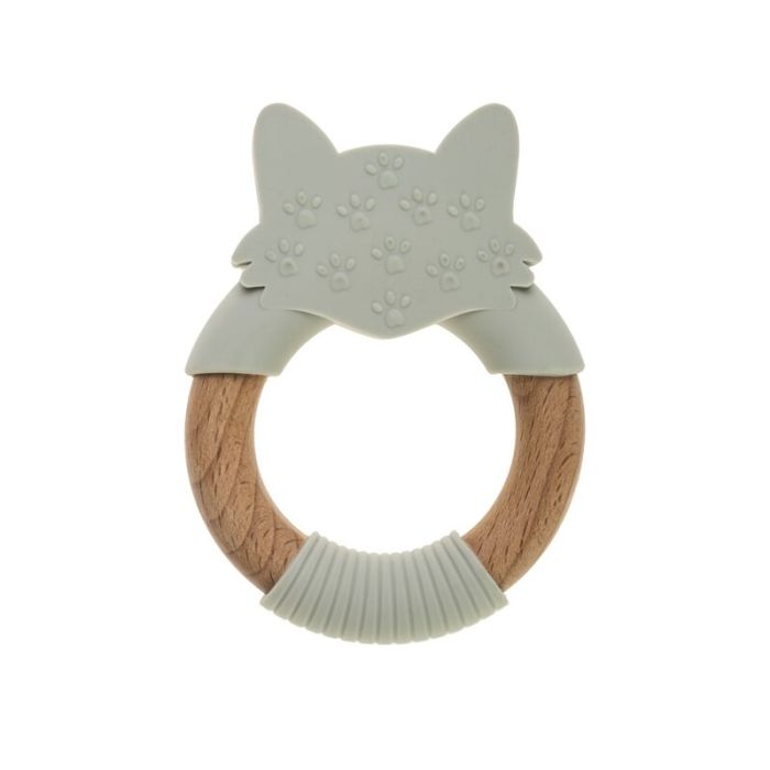 Bocioland kramtukas, mediena-silikonas, pilka lapė, BOC0522