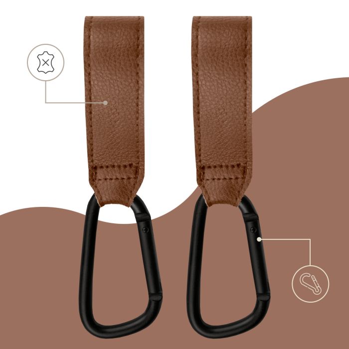 SIPO kabliukai vežimėliui 2vnt rudi SCA-11