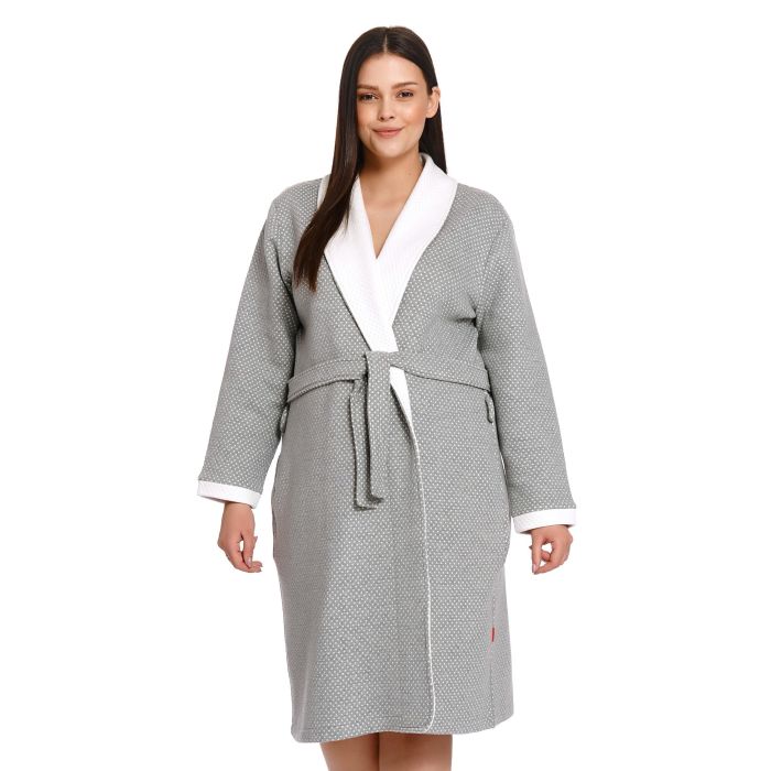 Chalatas moterims "Comfort +" dark grey S-3XL