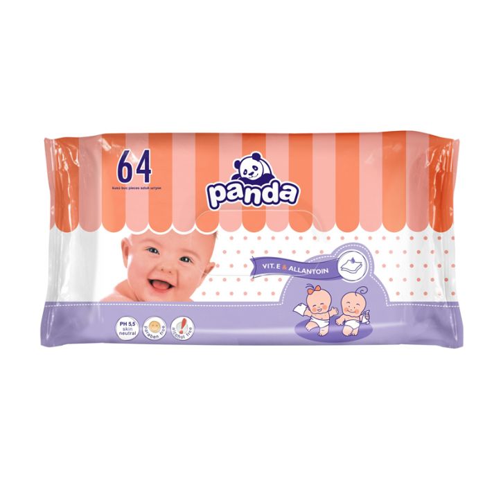 Drėgnos servetėlės Bella Panda su alantoinu ir vit.E 64vnt
