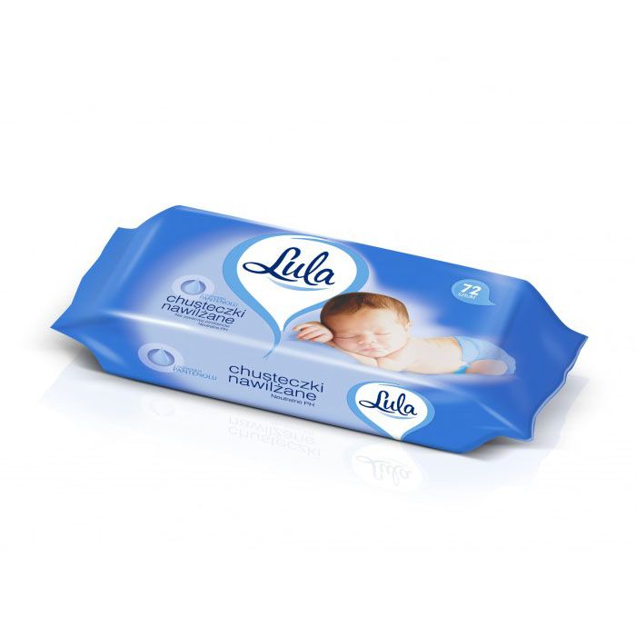 Drėgnos servetėlės LULA su pantenoliu 72vnt